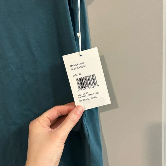 Lafayette 148 New York Blue Short Sleeve Tee - Picture 2 of 5